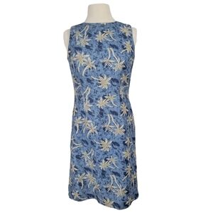 Samantha Taylor Blue Palm Tree Linen Dress